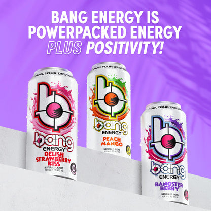 Bang Energy Bangster Berry, Sugar-Free Energy Drink, 16-Ounce (Pack of 12)