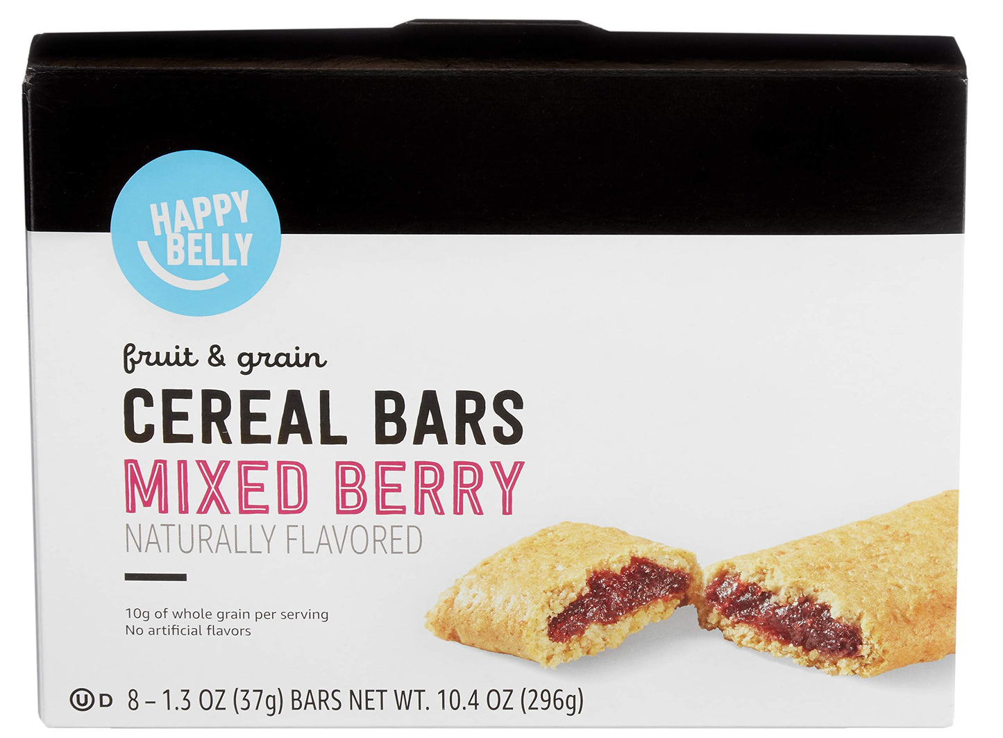 Amazon Brand - Happy Belly Fruit & Grain Cereal Bars, Strawberry , 1.03 Oz, 8 Count (Pack of 1)