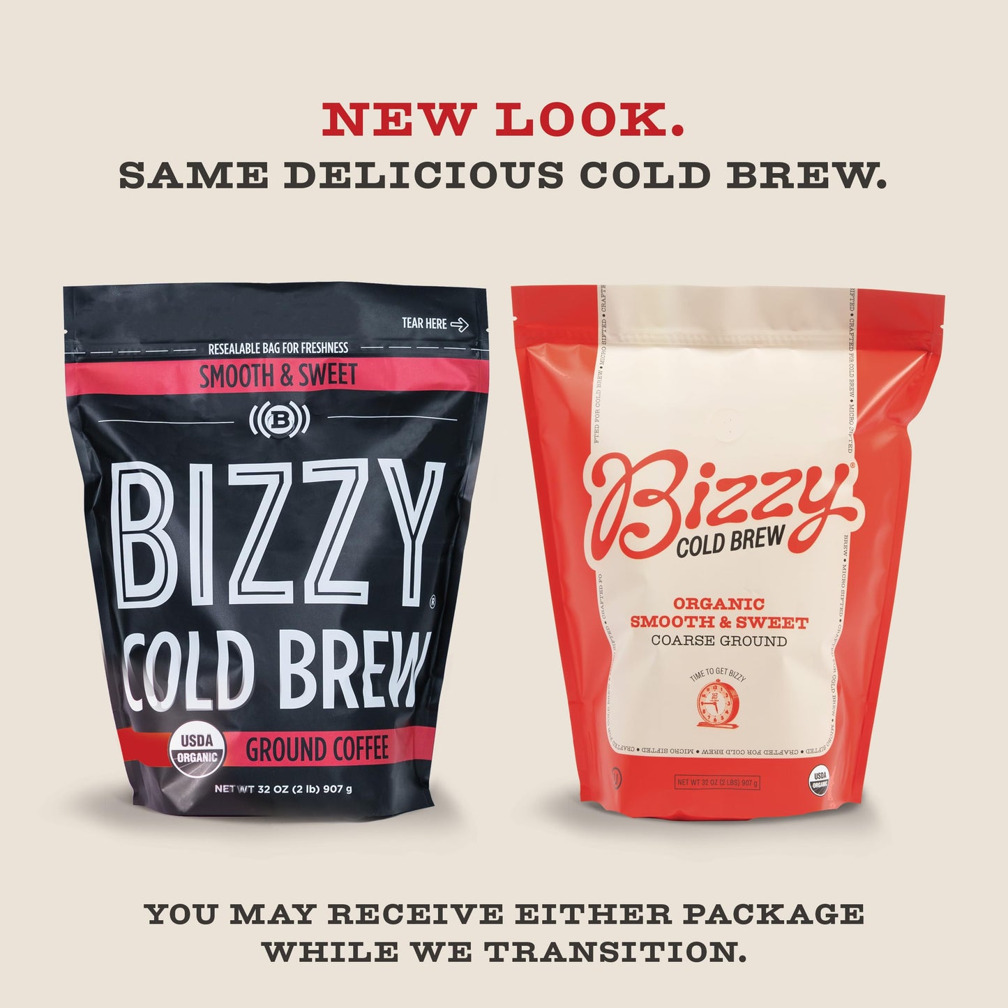 Bizzy Organic Cold Brew Coffee | Smooth & Sweet Blend | Coarse Ground Coffee | Micro Sifted | Specialty Grade | 100% Arabica | 1 LB