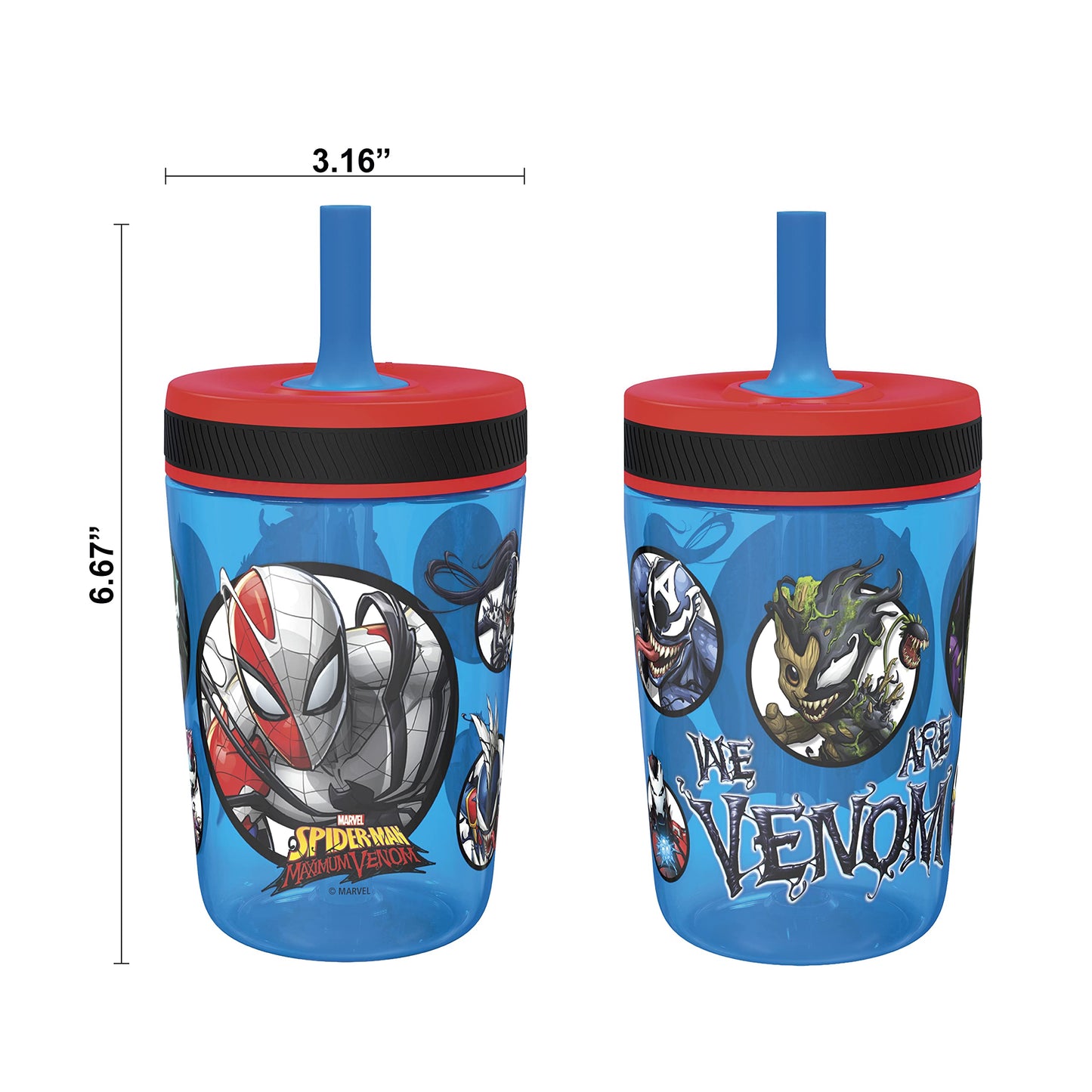 Zak Designs 15oz Bluey Kelso Tumbler Set, BPA-Free Leak-Proof Screw-On Lid with Straw Made of Durable Plastic and Silicone, Perfect Bundle for Kids, 2 Count (Pack of 1)