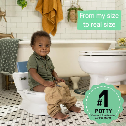 Summer Infant by Ingenuity My Size Potty Pro in White, Toddler Potty Training Toilet, Lifelike Flushing Sound, for Ages 18 Months+, Up to 50 Pounds