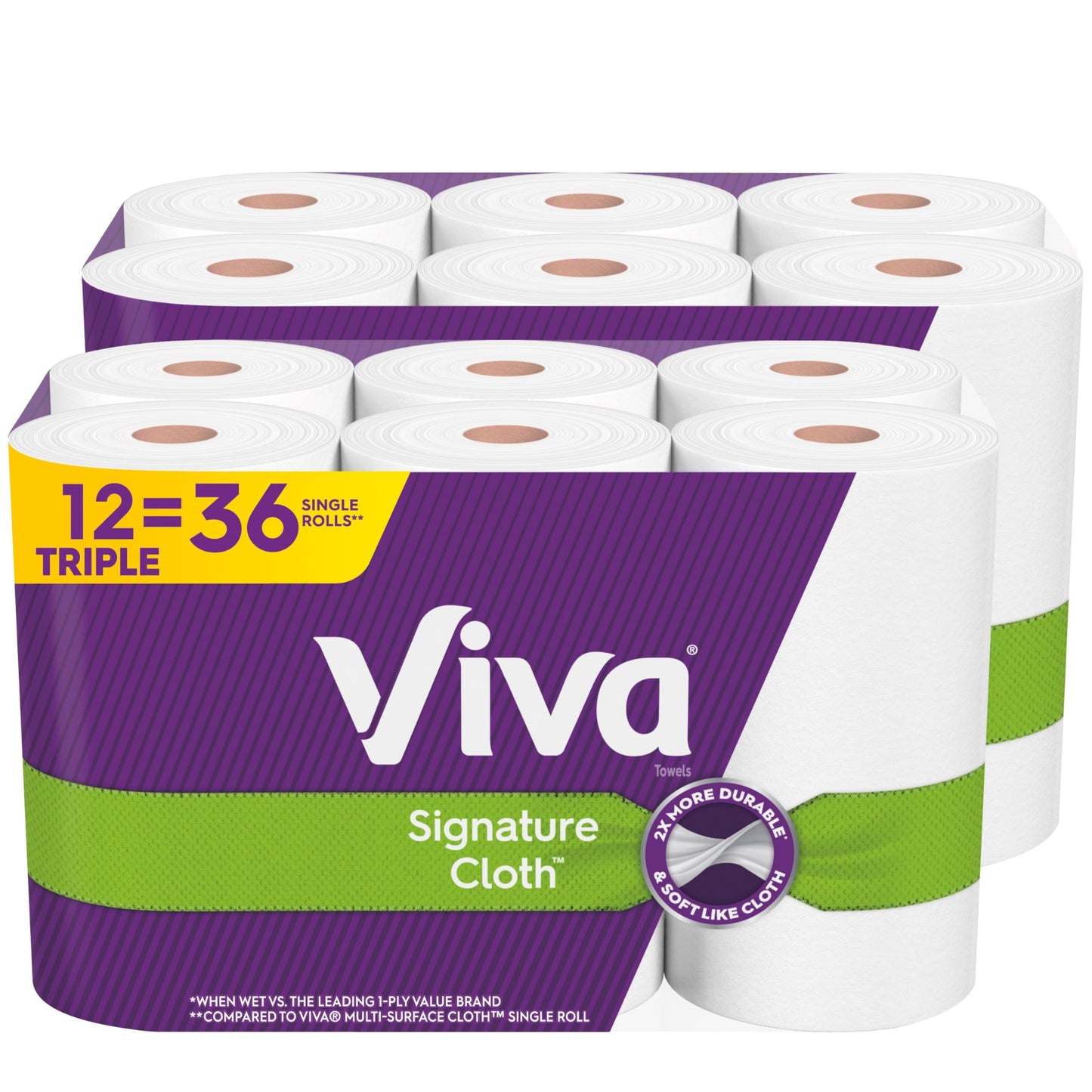 Viva Signature Cloth Paper Towels, 12 Triple Rolls, 141 Sheets per Roll