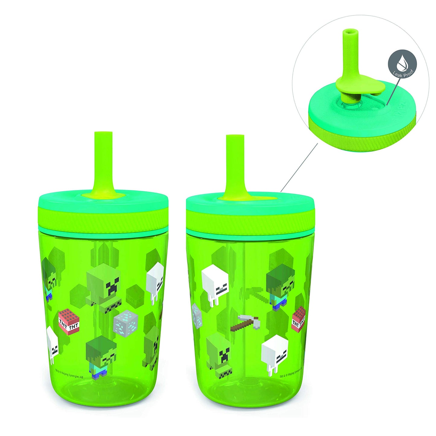 Zak Designs 15oz Bluey Kelso Tumbler Set, BPA-Free Leak-Proof Screw-On Lid with Straw Made of Durable Plastic and Silicone, Perfect Bundle for Kids, 2 Count (Pack of 1)