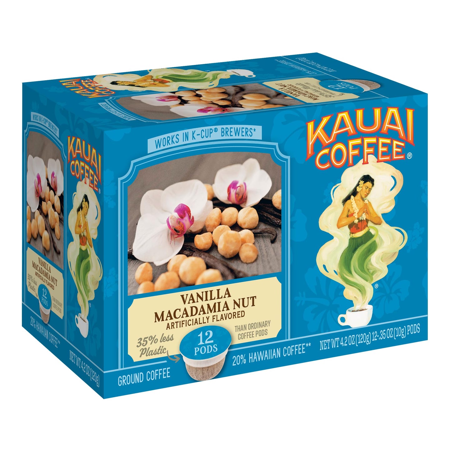 Kauai Coffee Na Pali Coast Dark Roast - Compatible with Keurig Pods K-Cup Brewers (1 Pack of 24 Single-Serve Cups)