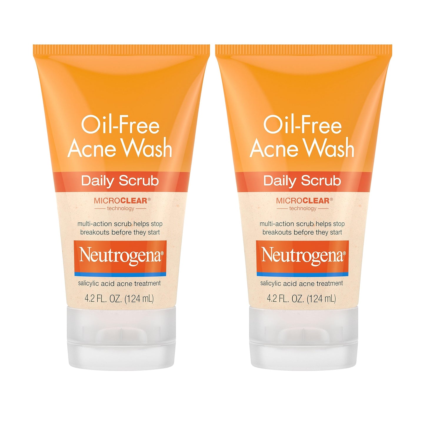 Neutrogena Oil-Free Acne Face Scrub, 2% Salicylic Acid Acne Treatment Medicine, Daily Face Wash to help Prevent Breakouts, Oil Free Exfoliating Facial Cleanser for Acne-Prone Skin, 4.2 fl. oz