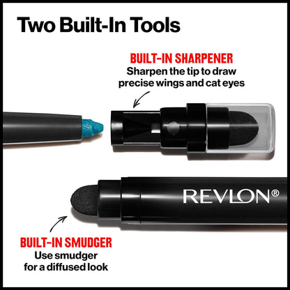 Revlon Pencil Eyeliner, ColorStay Eye Makeup with Built-in Sharpener, Waterproof, Smudge-proof, Longwearing with Ultra-Fine Tip, 202 Black Brown, 0.01 oz