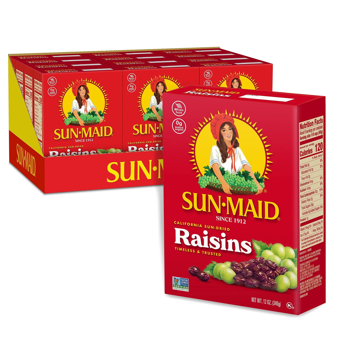 Sun-Maid California Sun-Dried Raisins - (2 Pack) 32 oz Resealable Bag - Dried Fruit Snack for Lunches, Snacks, and Natural Sweeteners