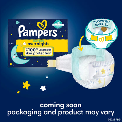 Pampers Swaddlers Overnights Diapers - Size 7, 36 Count, Disposable Baby Diapers, Night Time Skin Protection