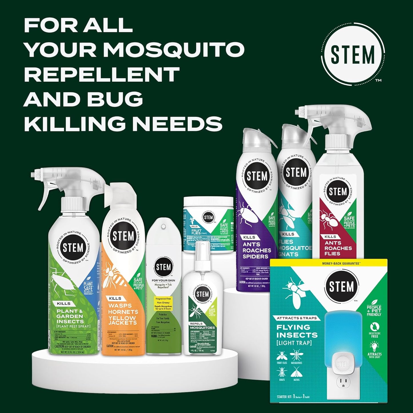 STEM Kills Ants, Roaches and Spiders: plant-based active ingredient bug spray, botanical insecticide for indoor and outdoor use; 10 oz