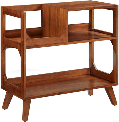 Crosley Furniture Asheville Mid-Century Modern Media Console Record Player Stand, Storage for Vinyl Records, Walnut, Medium