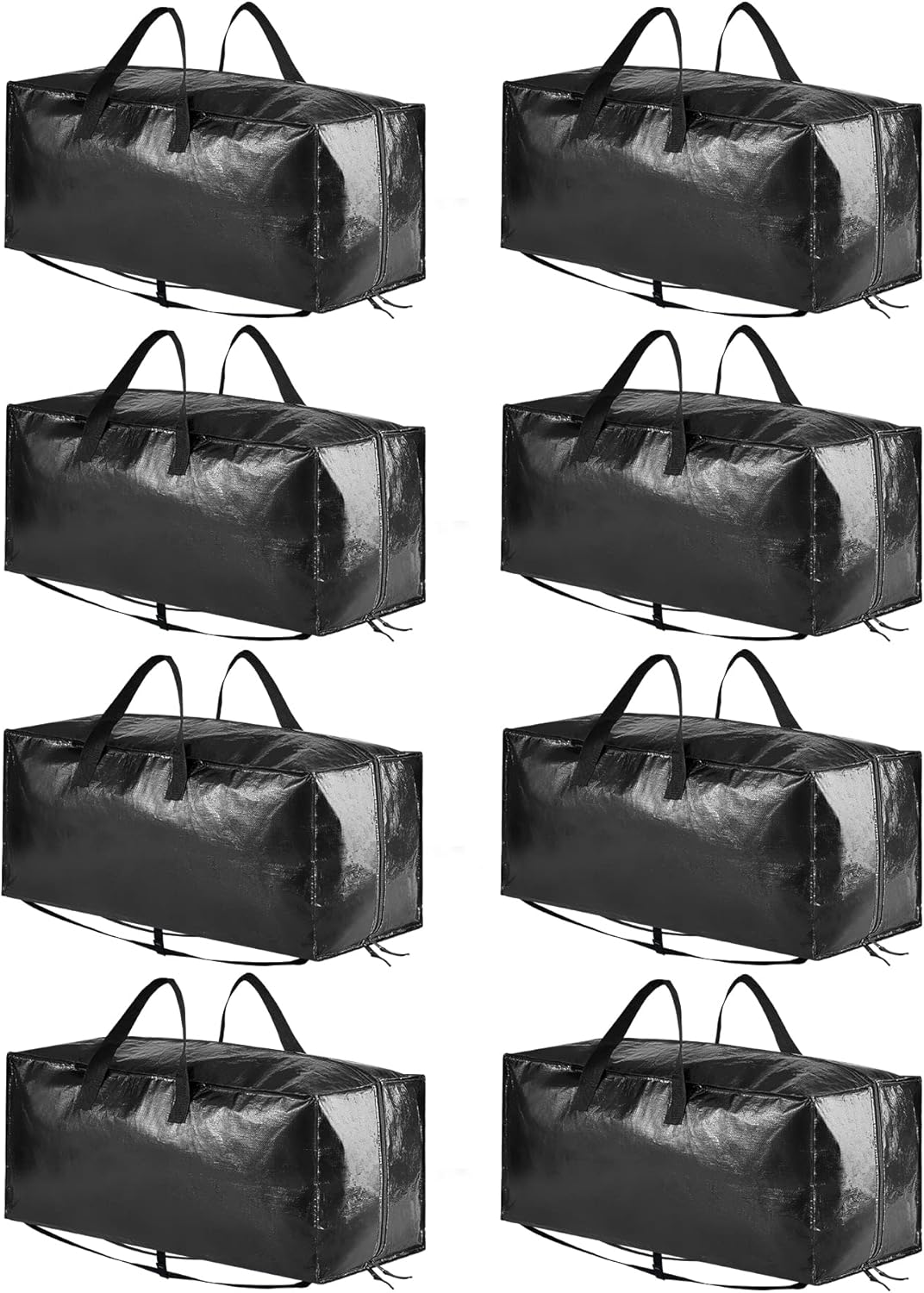 SpaceAid Heavy Duty Moving Bags, Extra Large Storage Totes W/Backpack Straps Strong Handles & Zippers, Alternative to Moving Boxes, Packing & Moving Supplies, Black (8 Pack)