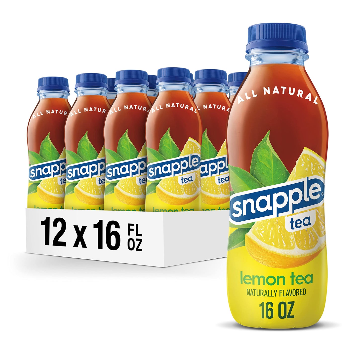 Snapple Zero Sugar Peach Tea, 16 fl oz recycled plastic bottle (Pack of 12)