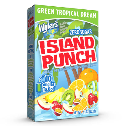 Wyler's Light Island Punch Singles to Go, Variety Pack, Fruity Red Punch, Purple Berry Wave, Berry Jammer and Blue Ocean Breeze, 1 Box (40 Single Servings)