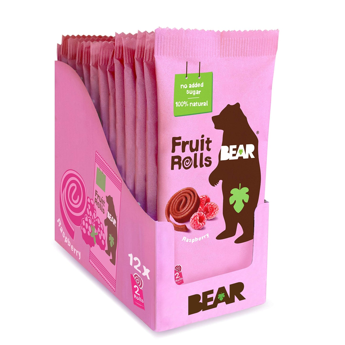 BEAR Real Fruit Snack Rolls - Gluten Free, Vegan, and Non-GMO - Strawberry – Healthy School And Lunch Snacks For Kids And Adults, 0.7 Ounce (Pack of 18)