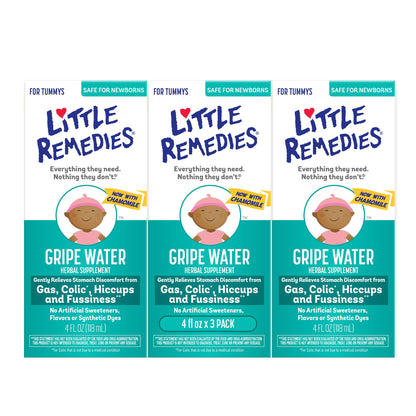 Little Remedies Gripe Water-No Alcohol, Sodium Bicarbonate, Artificial Color & Gluten Free-Safe for Newborns, 4 Fl. Oz (Pack of 1)