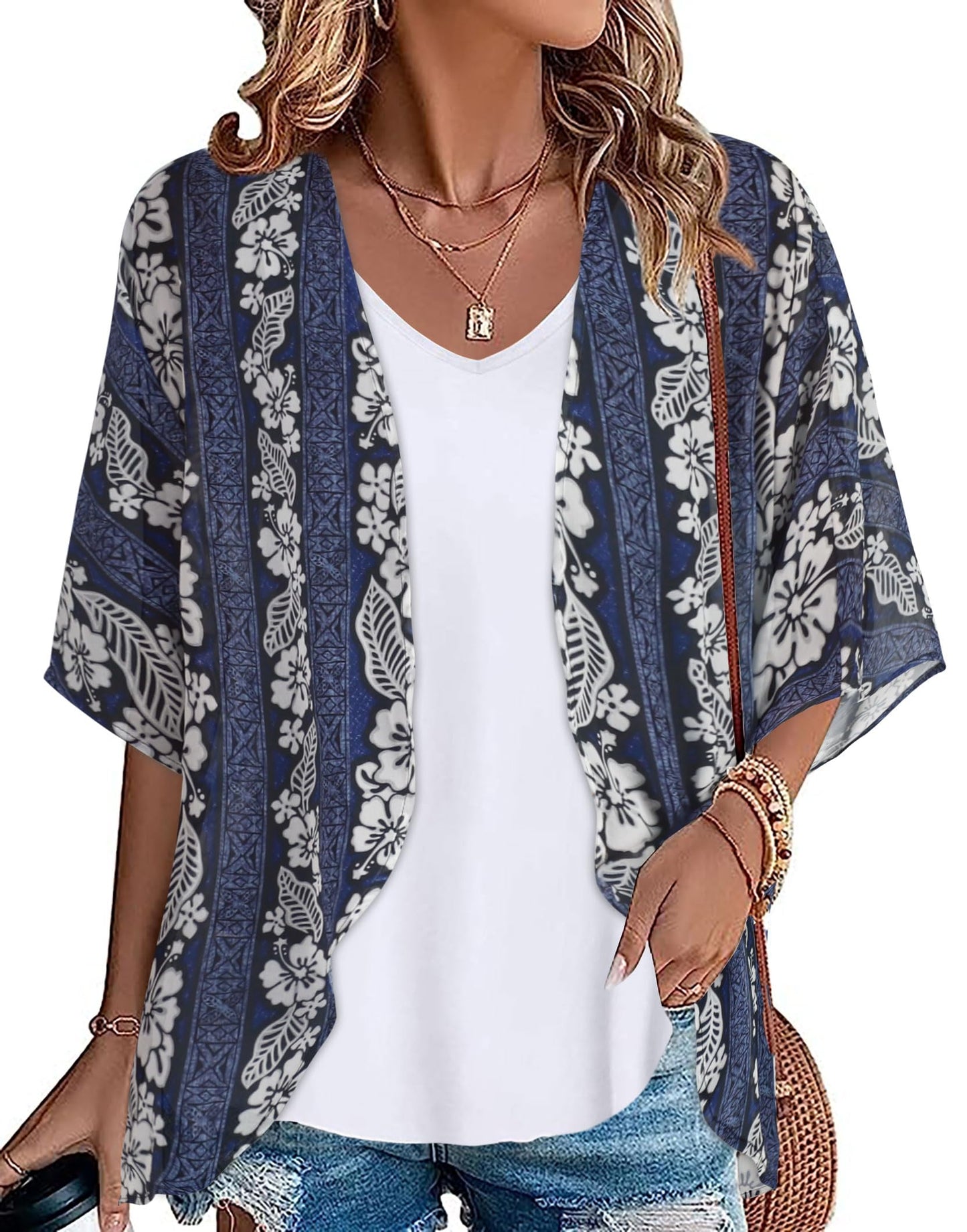 Womens Kimono Beach Cover Up Chiffon Cardigan Floral Tops Loose Capes