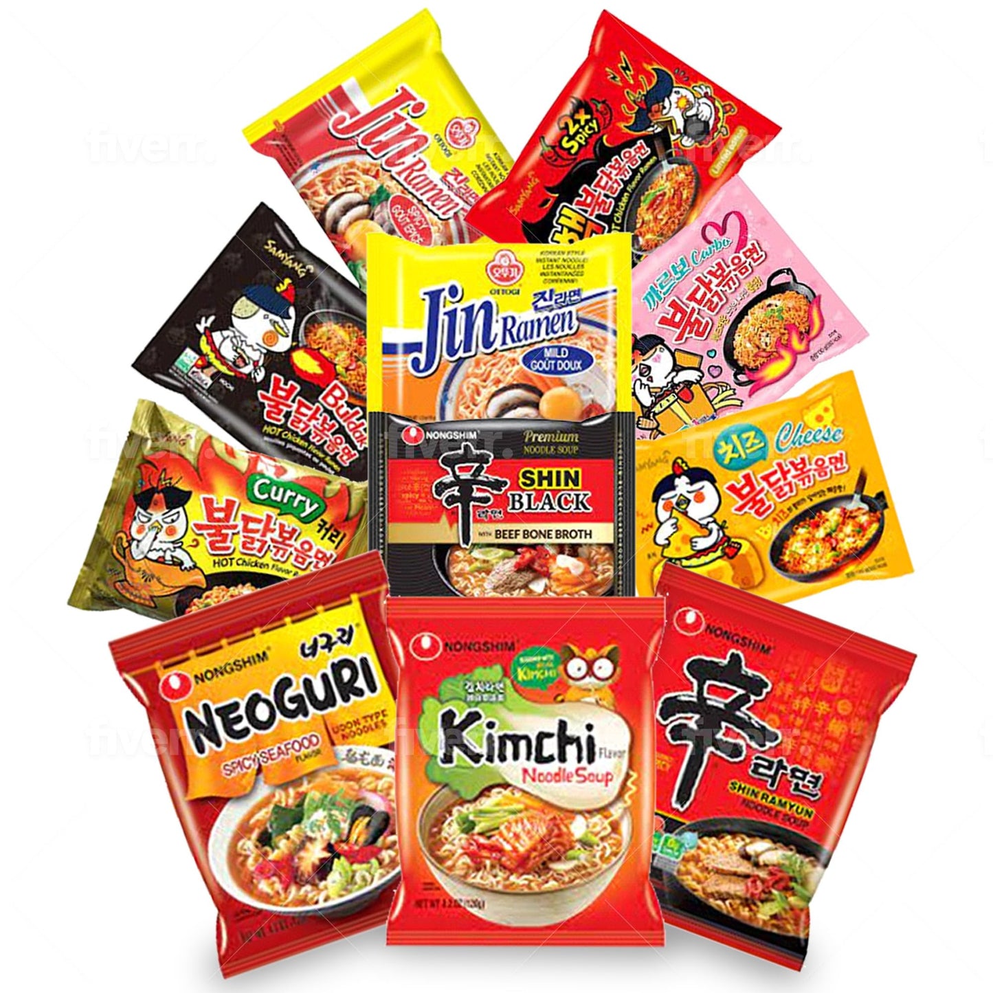 FOODIE BOXX Asian Instant Ramen Noodles Variety Pack with Cookies & Chopsticks (Dry)