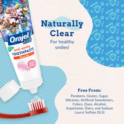 Orajel Kids Anti-Cavity Fluoride Toothpaste, Natural Flavor, 4.2oz Tube