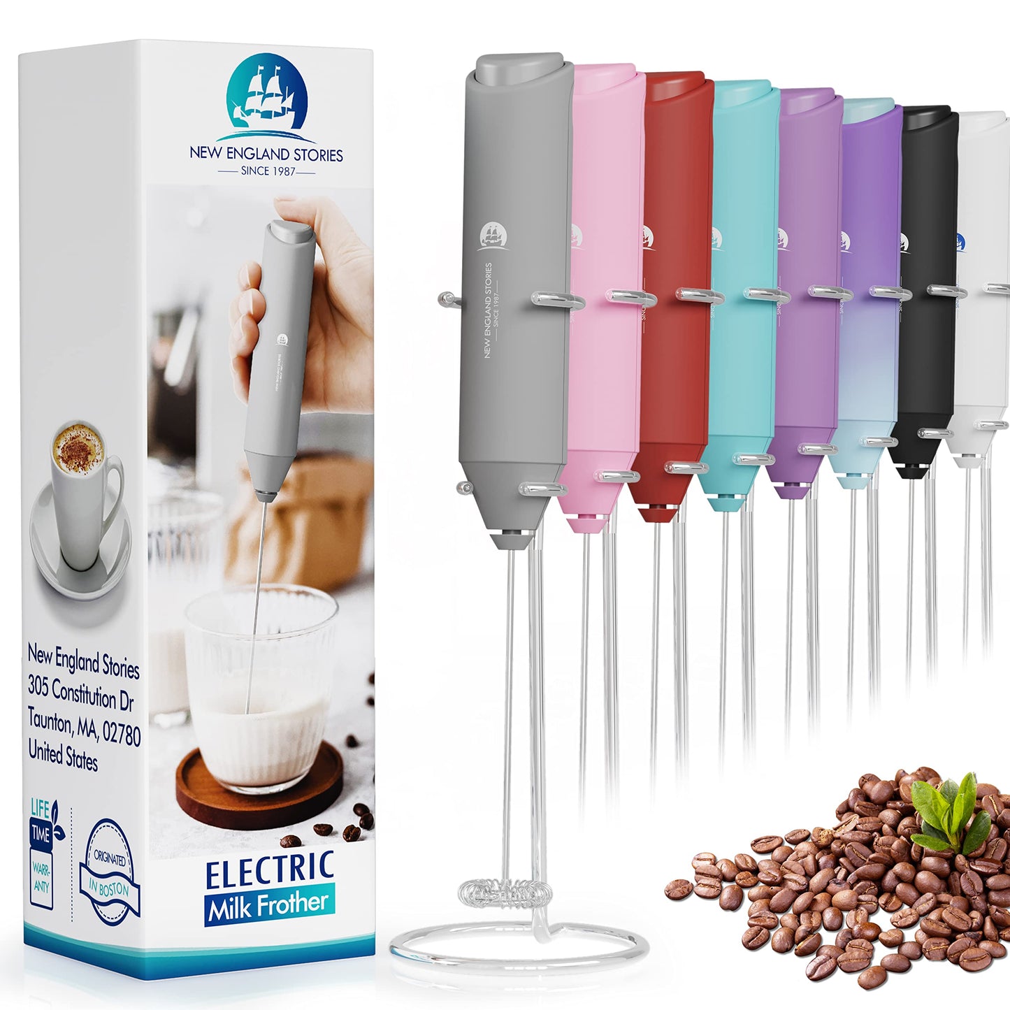 Powerful Milk Frother Handheld Foam Maker, Mini Whisk Drink Mixer for Coffee, Cappuccino, Latte, Matcha, Hot Chocolate, No Stand, Galaxy