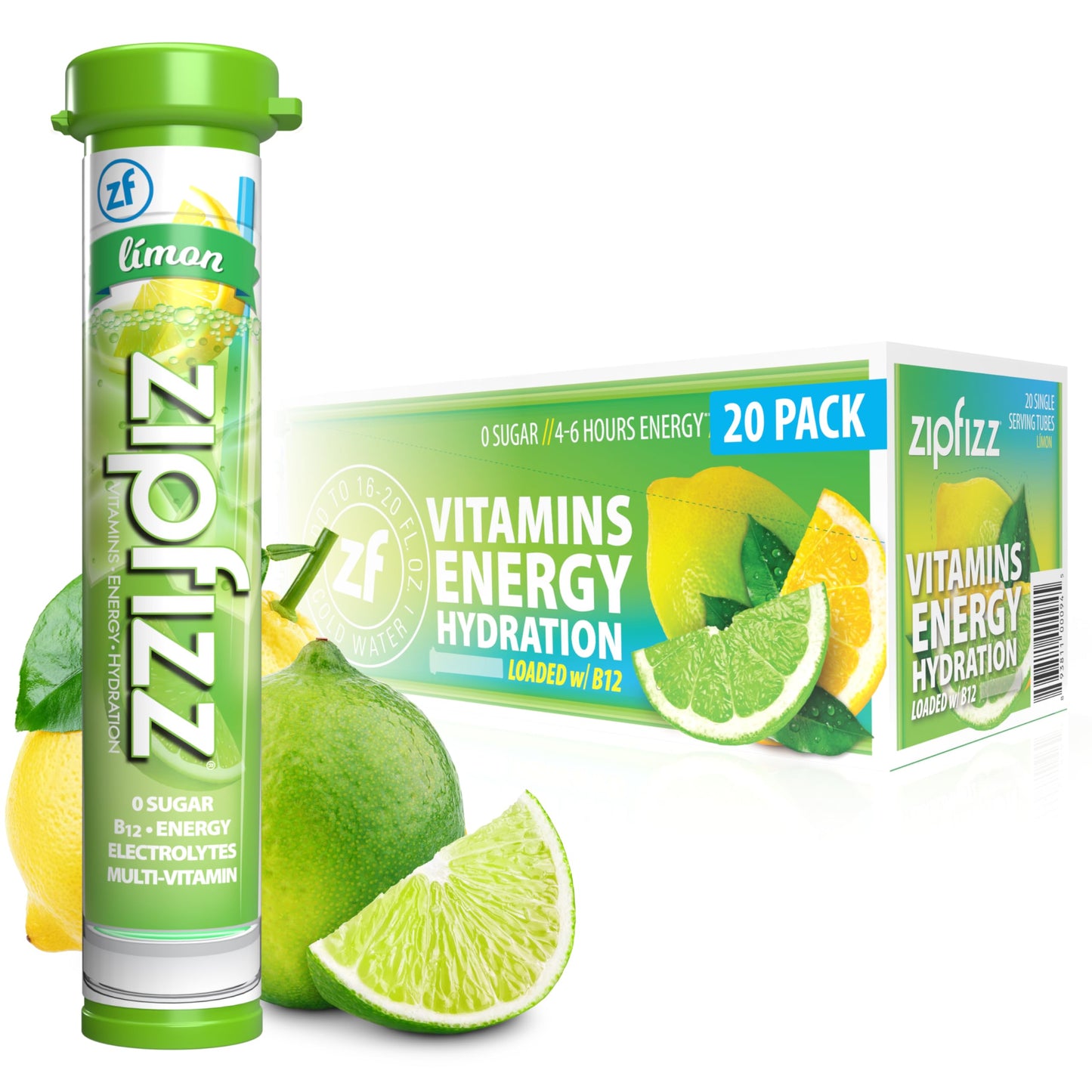 Zipfizz Energy Drink Mix, Electrolyte Hydration Powder with B12 and Multi Vitamin, Berry (12 Count)