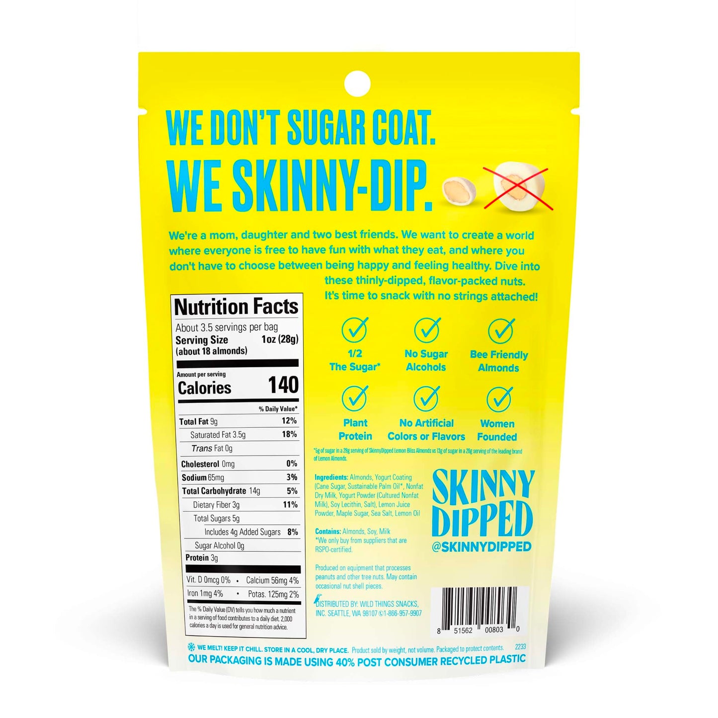 SkinnyDipped Snack Attack Minis Almond Variety Pack, Healthy Snack, Plant Protein, Gluten Free, 0.46 oz Mini Bags, Pack of 25