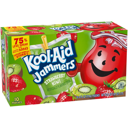 Kool-Aid Jammers Blue Raspberry Flavored Kids 0% Juice Drink (10 ct Box, 6 fl oz Pouches)