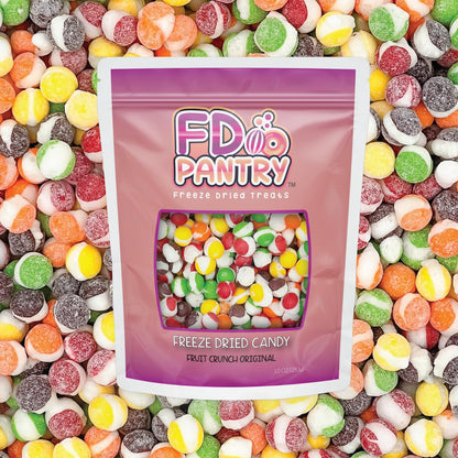 Fruit Crunch Original Candy Freeze Dried 16 oz 1 pound - Assortment Strawberry, Orange, Lemon, Grape, Lime Flavors Large 1lb Big Bag Pouch - Ideal Gift Snack 16oz