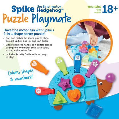 Learning Resources Spike The Fine Motor Hedgehog - Toddler Learning Toys, Fine Motor and Sensory Toys for Kids Ages 18+ Months, Montessori Toys