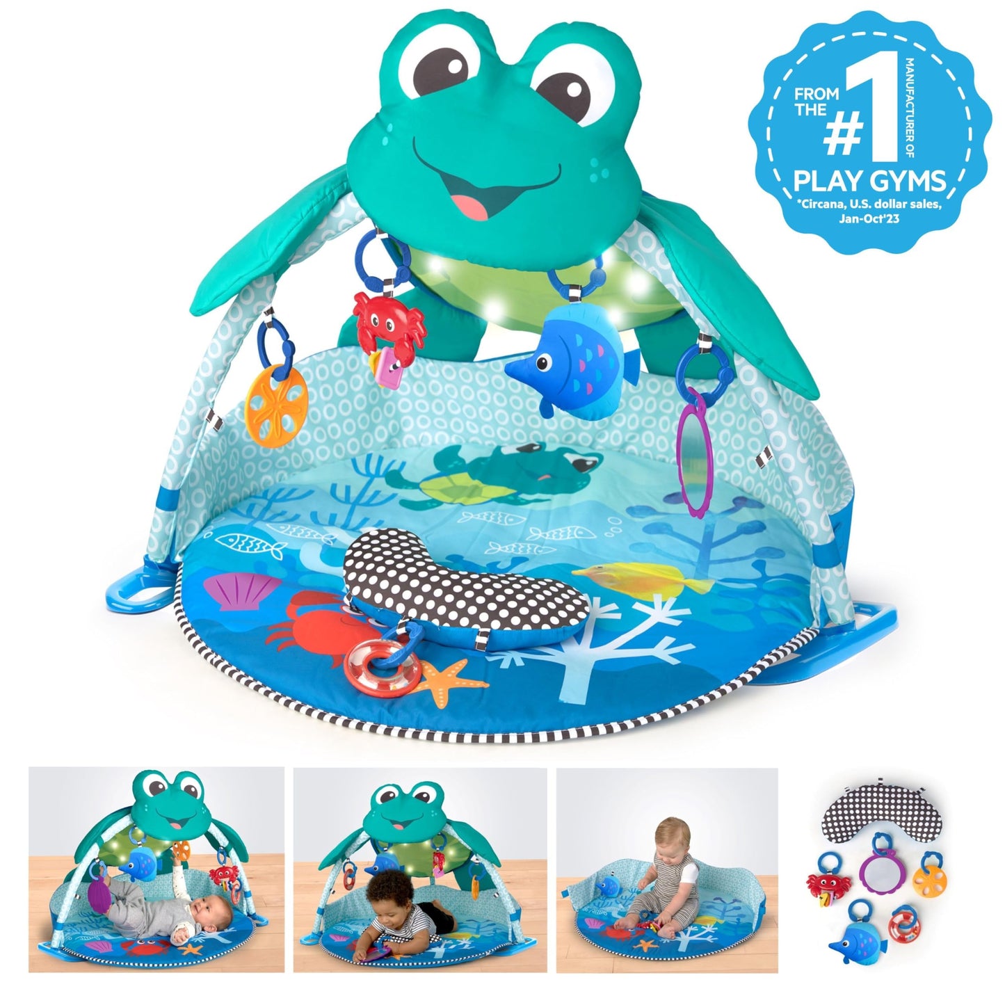 Baby Einstein 4-in-1 Kickin' Tunes Music and Language Play Gym and Piano Tummy Time Activity Mat