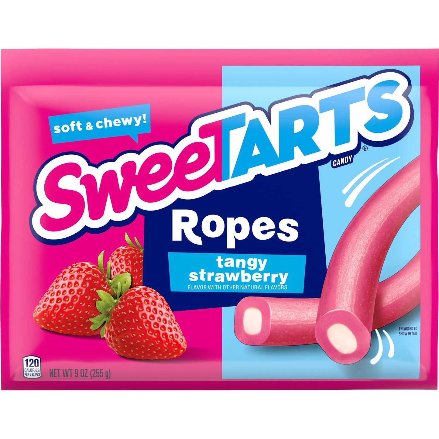 SweeTARTS Ropes, Candy, Twisted Rainbow Punch, Soft and Chewy, Back to School Sweet Treat, 9 oz