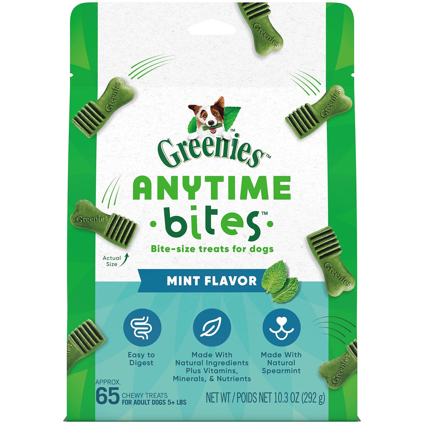 Greenies Anytime Bites Dog Treats, Blueberry Flavor, 10.3 oz. Bag