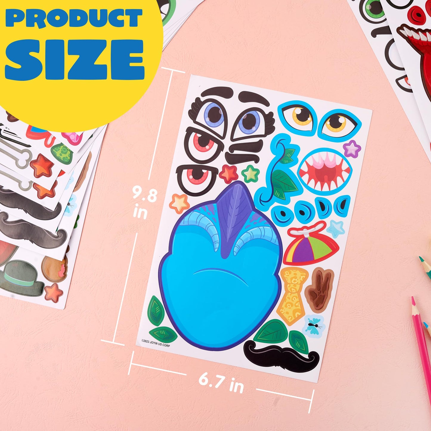 JOYIN 36 PCS 9.8”x6.7" Make a face Stickers for kids, Make Your Own Dinosaur Fantasy Animal Mix and Match Sticker Sheets Kids Crafts Party Favors Goodie Bags Stuffers for Kids