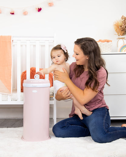 Ubbi Steel Diaper Pail, Odor Locking, No Special Bag Required, Award-Winning, Registry Must-Have, White