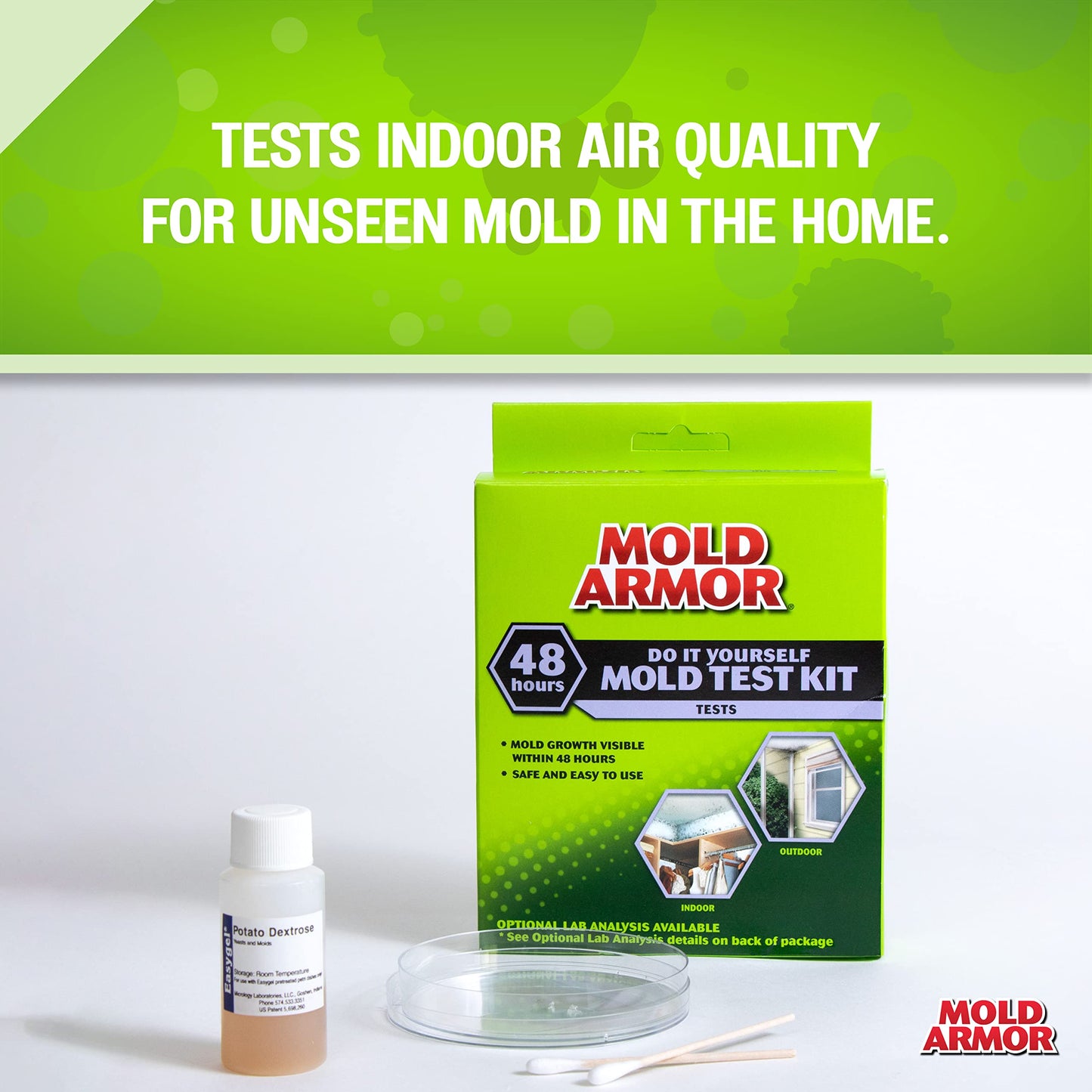 Mold Armor Do It Yourself Mold Test Kit, Test Surface Mold, Air Quality, and HVAC, Safe and Easy to Use, DIY at Home Mold Kit, Effective Both Indoors and Outdoors