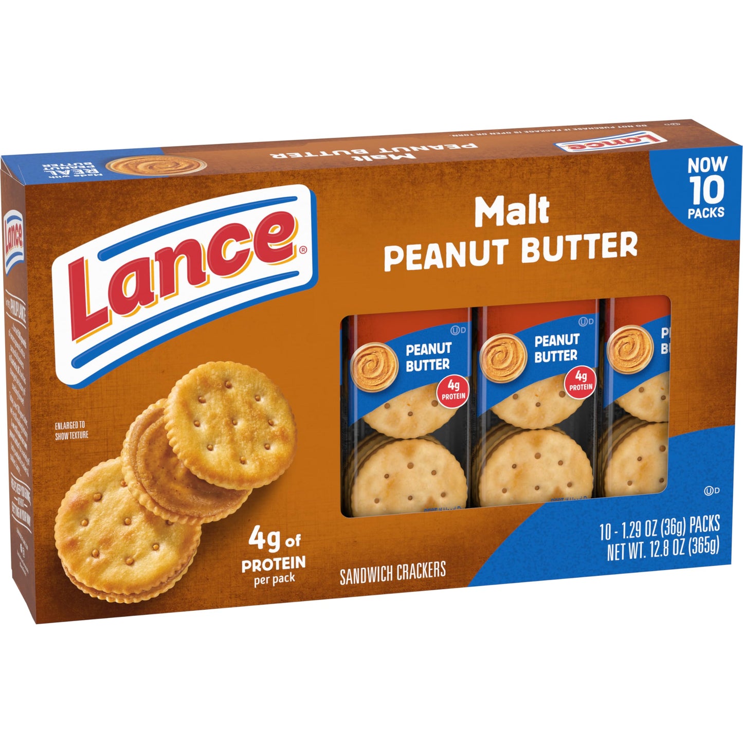 Lance Sandwich Crackers, Captain's Wafer Grilled Cheese, 10 Individual Packs, 6 Sandwiches Each