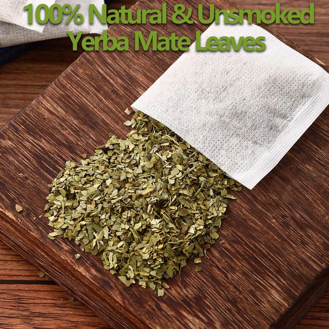 Premium 50 Mullein Leaf Tea Bags. Made with 100% Pure Mullein Leaves, for Lungs Cleanse and Respiratory Support, No Flavoring & No Additives & Caffeine Free.