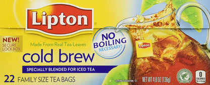 Lipton Unsweetened Iced Tea Bags, Family Size Tea Bags, 144 Total Tea Bags (24ct - Pack of 6)