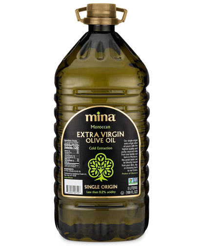 Mina Olive Oil Extra Virgin 68 Fl Oz, New Harvest, Polyphenol Rich Olive Oil for Cooking, Moroccan Extra Virgin Olive Oil, Single Origin Olive Oil, Cold Extraction, Less than 0.2% Acidity, 2 L