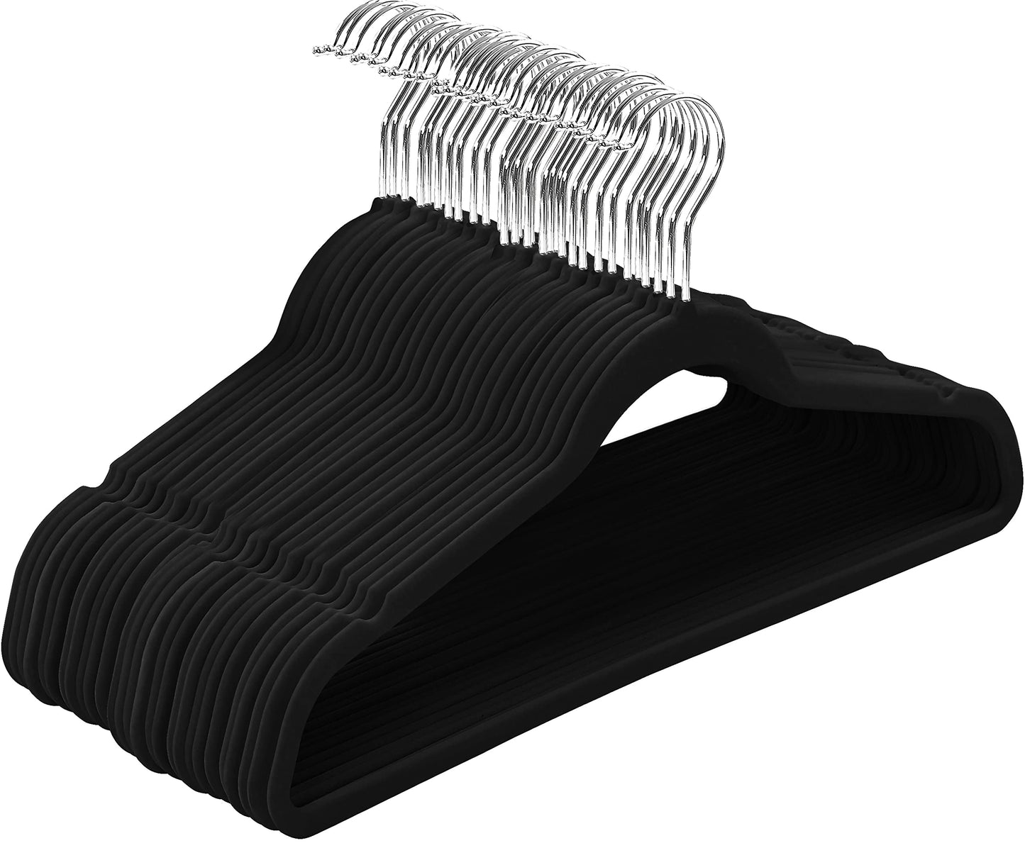 Utopia Home Velvet Hangers 50 Pack - Non-Slip Clothes Hangers - Black Hangers - Suit Hangers with 360 Degree Rotatable Hook - Heavy Duty Coat Hangers - Pants Hangers