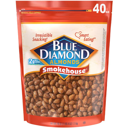 Blue Diamond Almonds Low Sodium Lightly Salted Snack Nuts, 40 Oz Resealable Bag (Pack of 1)