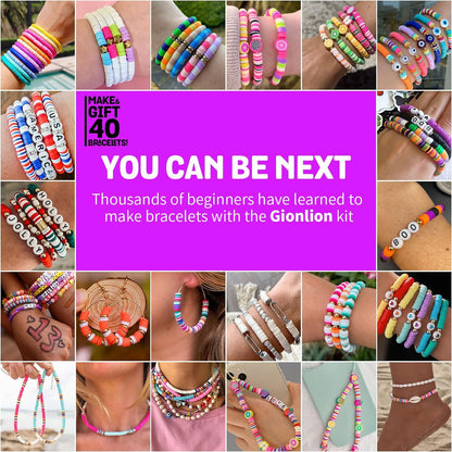 Gionlion Friendship Bracelet Kit Concert Bracelets Merch, 5200 Pcs Clay Beads Bracelet Making Kit for Beginner, DIY Arts and Crafts Teen Girl Gifts Toys for Ages 6-13