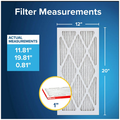 Filtrete 20x25x1 AC Furnace Air Filter, MERV 11, MPR 1000, Micro Allergen Defense, 3-Month Pleated 1-Inch Electrostatic Air Cleaning Filter, 2 Pack (Actual Size 19.688 x 24.688 x 0.84 in)