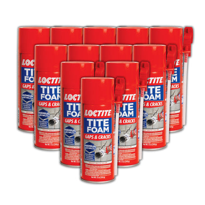 Loctite Tite Foam Gaps & Cracks Spray Foam Sealant, Polyurethane Expanding Foam Insulation - 12 fl oz Can, Pack of 1