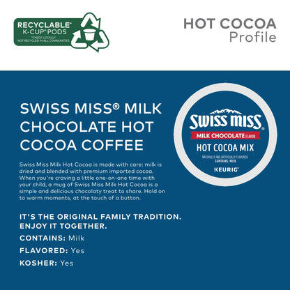 Swiss Miss Milk Chocolate Hot Cocoa, Keurig Single-Serve K-Cup Pods, 44 Count