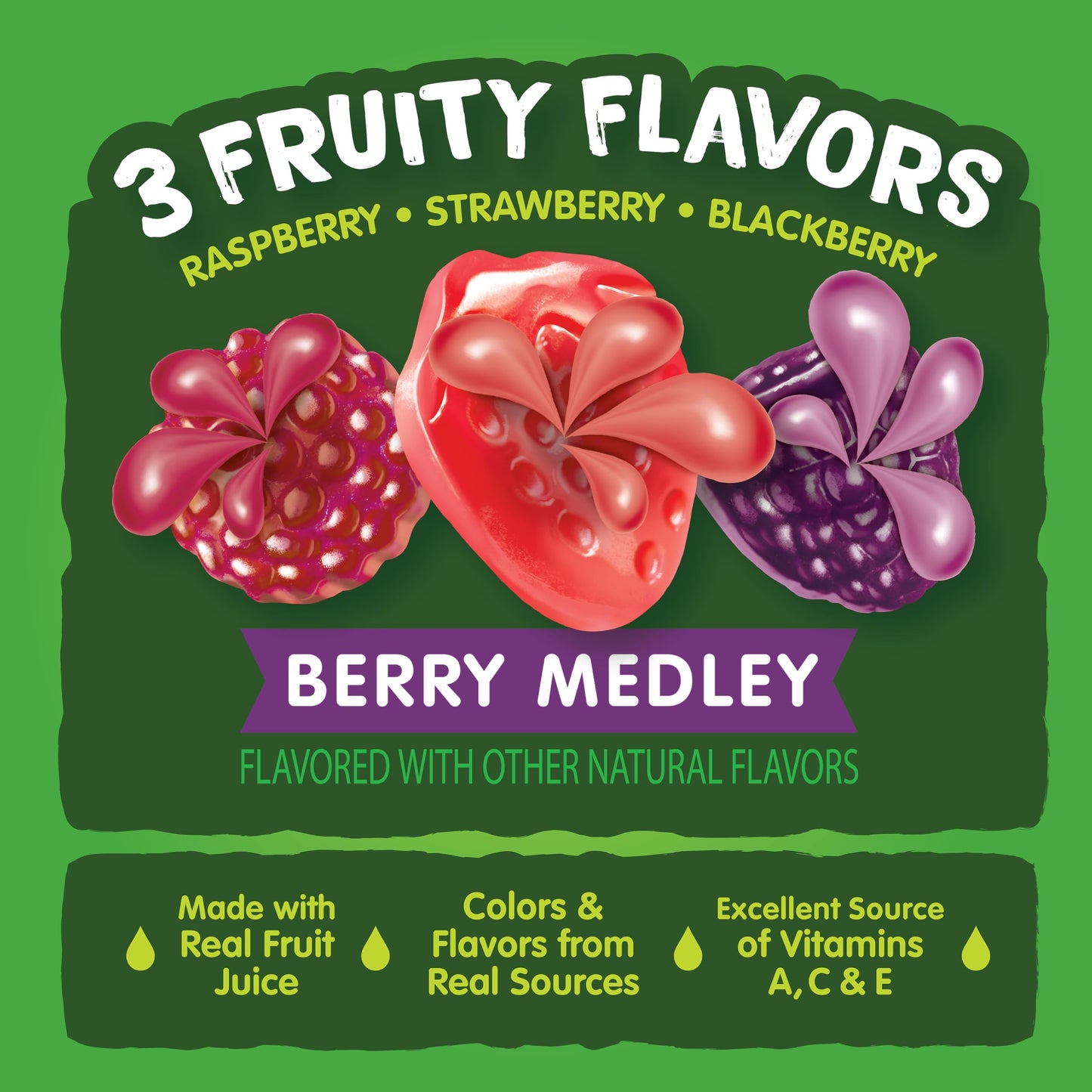 Black Forest, Juicy Burst, Fruit Flavored Snacks, Mixed Fruit Flavors, A Juicy Burst of Natural Flavors, Made with Real Fruit Juice, School Snacks, 0.8 oz 40 ct