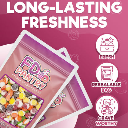 Fruit Crunch Original Candy Freeze Dried 16 oz 1 pound - Assortment Strawberry, Orange, Lemon, Grape, Lime Flavors Large 1lb Big Bag Pouch - Ideal Gift Snack 16oz