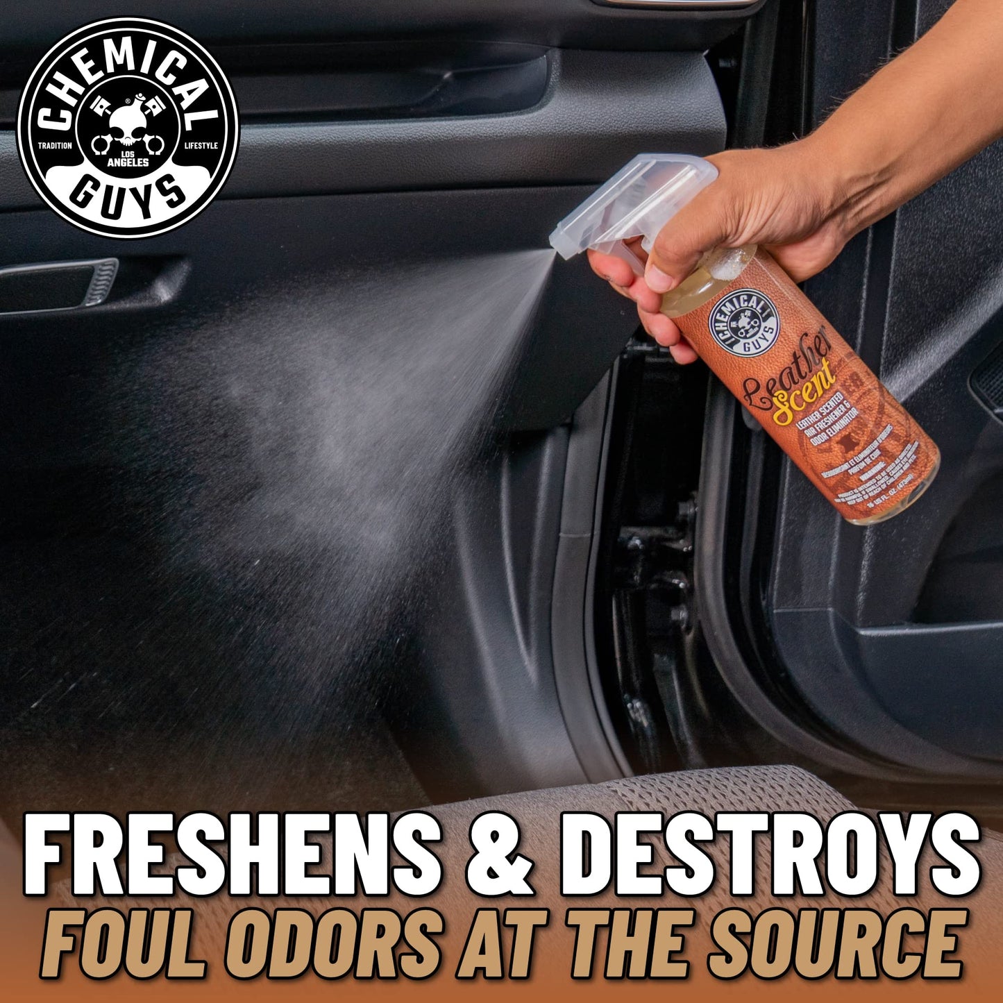 Chemical Guys AIR_101_16 New Car Smell Premium Air Freshener and Odor Eliminator, Long-Lasting Scent, Great for Cars, Trucks, SUVs, RVs & More, 16 fl oz