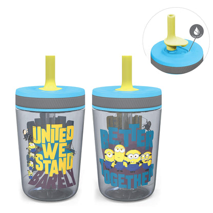 Zak Designs 15oz Bluey Kelso Tumbler Set, BPA-Free Leak-Proof Screw-On Lid with Straw Made of Durable Plastic and Silicone, Perfect Bundle for Kids, 2 Count (Pack of 1)