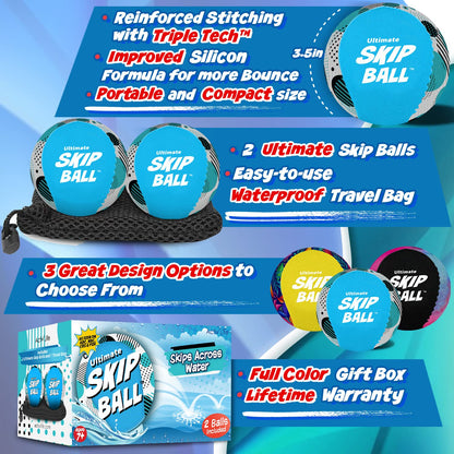 Activ Life The Ultimate Skip Ball – Water Bouncing Ball (2 Pack) Create Lasting Memories with Your Friends & Family at The Beach, Lake or Pool - Great for All Ages