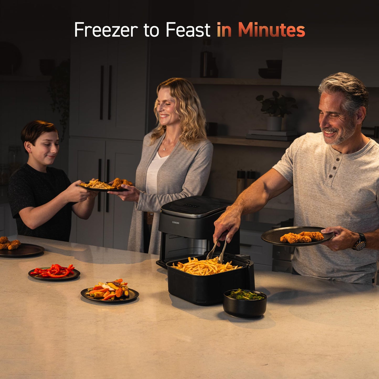 COSORI Air Fryer 9-in-1, Compact but Large 6 Qt, 5 Fast Fan Speeds with 450F for Ultra Crsipy, 95% Less Oil, 100+ In-App Recipes, Roast, Bake, Dehydrate, Reheat, Broil, Proof, Dishwasher Safe, Gray